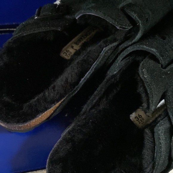 Birkenstock Women's Black 'Boston' Genuine Shearling Lined Clog NWT 36 N-fit - Picture 5 of 7